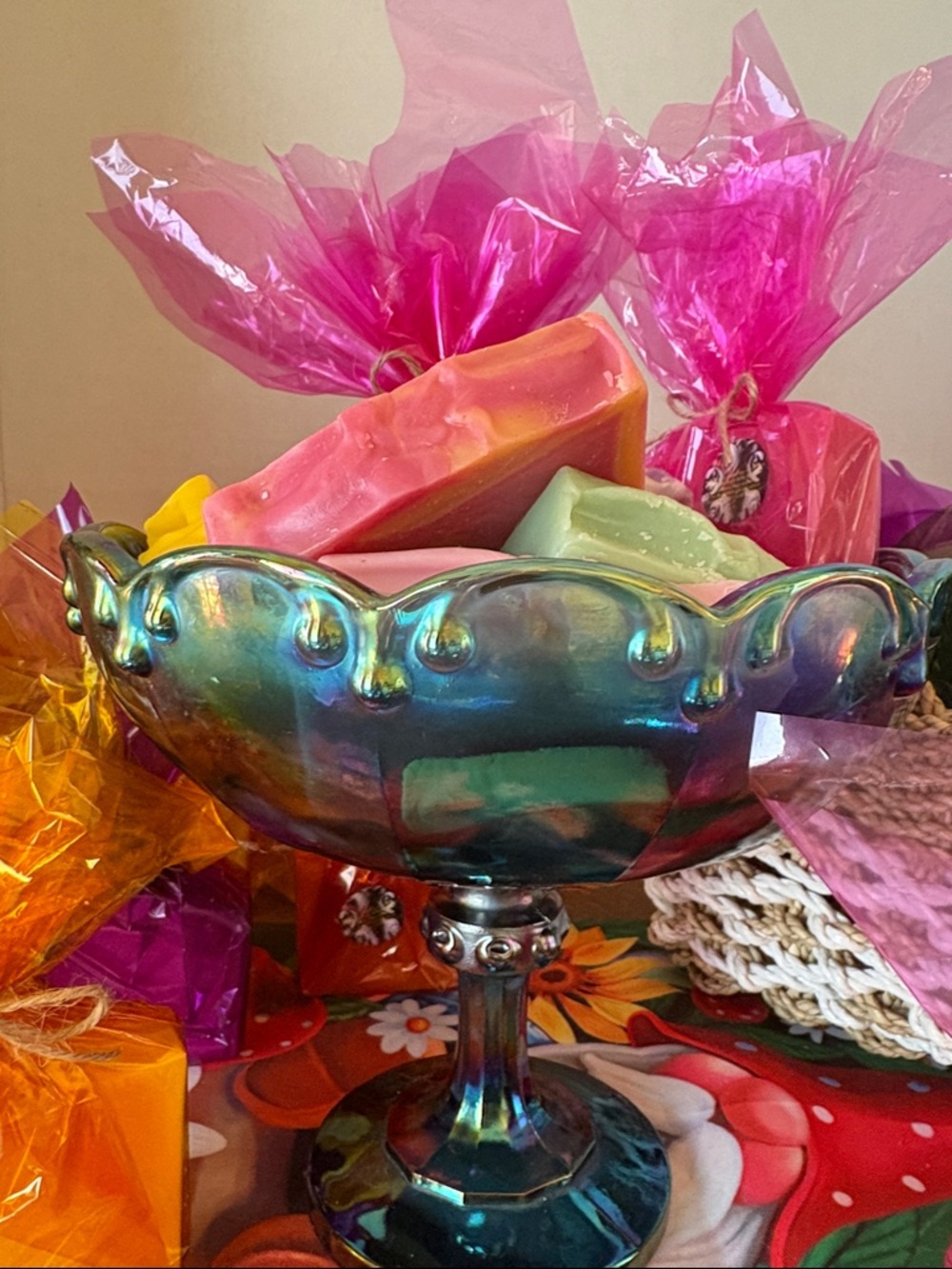 HANDMADE ORGANIC 🍋RASPBERRY LEMONADE SOAP BATH 4-5oz BARS - Picture 3 of 6